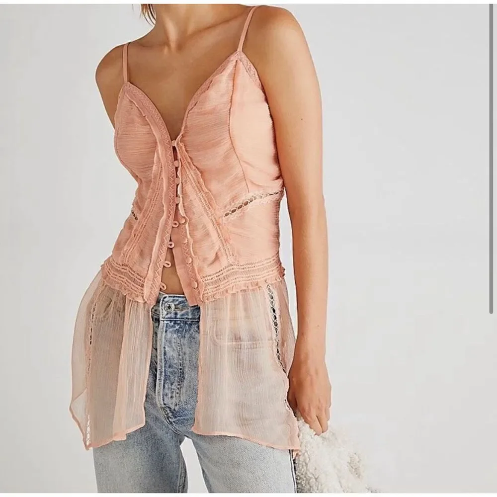 Free People Tops Free People Leah Chiffon Tunic size m
